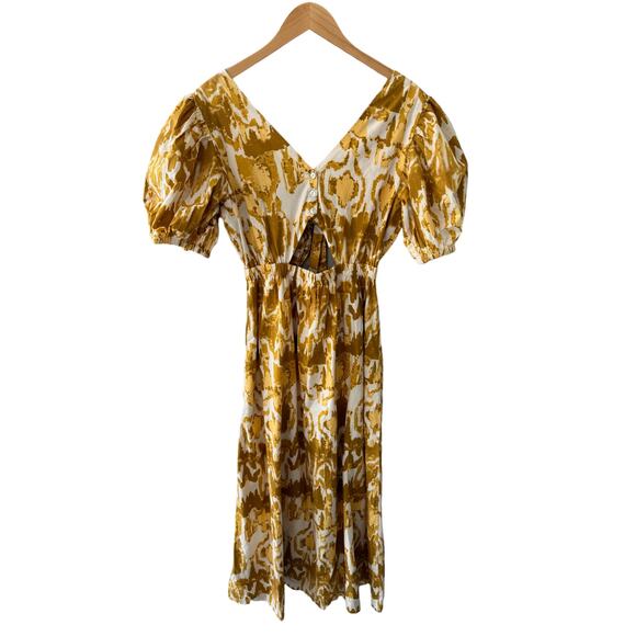 Cleobella Sadie Dress Watercolor Ikat Print Puff Sleeves Size Medium - Picture 4 of 10